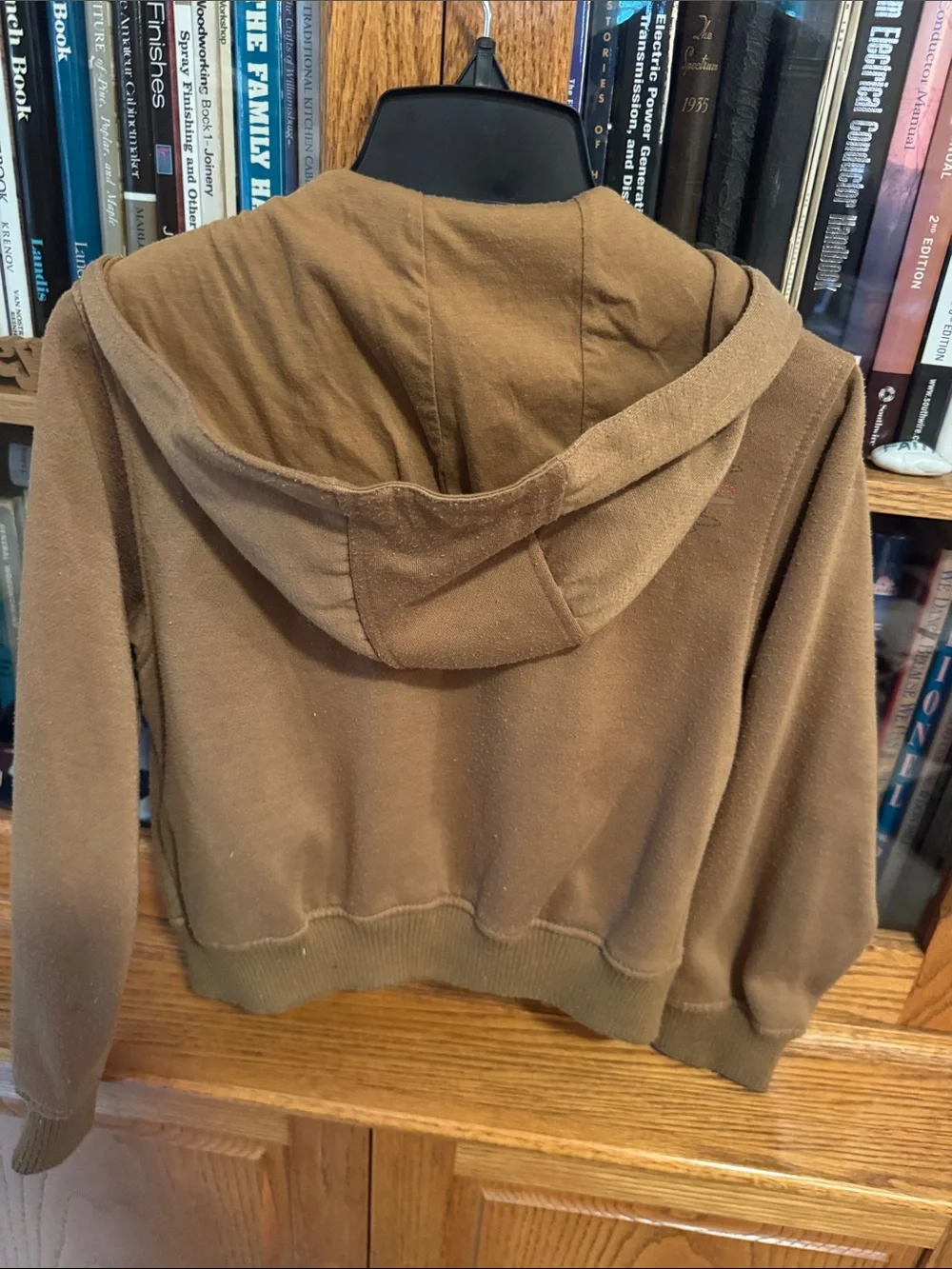 Hawke & Co Brown Hooded Zip-Up Sweatshirt with '1958' Embroidery
